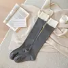 Estilo ballet serie miu color block doble costura adelgazante JK pierna bonita prenda exterior calcetines para muslo chica estilo escolar calcetines largos holgados