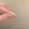 Anel de Coração com Flor e Pedra Olho de Gato de Luxo Leve de Alta Qualidade Anel de Dedo Indicador de Personalidade Nicho Acessórios Estilo Super Fada Gentil Feminino