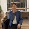 Outono e Inverno Novo Coreano Dongdaemun 24 Novo Versátil Fino Solto Elegante Casual Curto Casaco para Mulheres Verde Azul