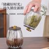 Tarro de Té de Vidrio Retro, Tarro Sellado, Tarro de Té de Flores de Aspecto Elegante, Tarro Azucarero a Prueba de Humedad, Tarro para Snacks y Fruta Seca, Tarro de Almacenamiento Doméstico