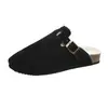 Chinelos Femininos de Cortiça Tamanho Grande, Comércio Transfronteiriço, Sapatos Meio-Chinelos Fechados no Dedo do Pé Estilo Birkenstock, Sapatos Romanos de Solado Macio, Tamanhos 35-46, Atacado