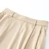 Falda Khaki Retro Francesa de Cintura Alta Adelgazante para Mujer 2026 Verano Nuevo Estilo Elegante Versátil Falda Midi de Corte A