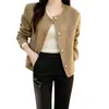 Ropa de mujer, estilo coreano Dongdaemun, chaqueta de tweed de moda de alta calidad, cárdigan, top de corte holgado