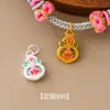 Prata Pura 999 Azul Queimado Cor Dourado Antigo Pingente de Lótus da Fortuna e Prosperidade Pulseira Colar Estilo Chinês DIY Acessórios de Prata