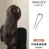 Ferramenta de estilização de cabelo para penteados de coque, pente de cabelo preguiçoso para mulheres, pente de inserção de quatro dentes, ferramenta em forma de U, acessório de cabelo, grampo de cabelo
