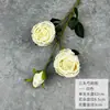 Flor artificial de seda de peônia rosa de três cabeças para cerimônia de casamento, casa, decoração de Dia dos Namorados, buquê e arranjo decorativo