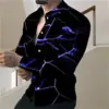 Camisa de Hombre de Manga Larga Europea y Americana Transfronteriza de Primavera y Otoño, Nueva Tendencia de Moda con Estampado 3D Fresco