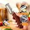 Pelador de verduras multifuncional, pelador multifuncional tres en uno con mango de madera y abridor de botellas, utensilios de cocina, utilizado para pelar verduras como frutas, calabazas, patatas, zanahorias, etc., y para abrir botellas.