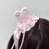 Lindo Lazo Dulce Niña Pasador para Oreja Estilo Princesa Exquisito Accesorio para el Cabello Adorno Rosa para el Cabello Pinza Lateral de Cinta