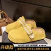Pantuflas cerradas de suela gruesa para mujer, aptas para usar en exteriores, nuevo modelo de otoño 2026, sin cordones, zuecos de estilo francés Birkenstock de moda