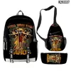 2025 Conjunto de Três Peças Mochila Escolar Mochila de Ombro Estojo de Lápis Homem de Palito de Madeira Transfronteiriço Shanhaijing Tungtungtung