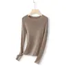 Nueva colección de principios de otoño: Top de cuello redondo ajustado Yangzi OTW 100% lana, sin costuras, lavable a máquina