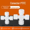 Conector Ptfe Válvula de esfera reta de Teflon Ptfe Interruptor de válvula de cartão Manga de válvula Válvula de parada Resistente a altas temperaturas Resistente a ácidos e álcalis