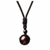 Venta Caliente Transfronteriza Amazon Colgante de Ojo de Tigre de 16MM Collar Colgante de Obsidiana Natural Amatista Venta al por Mayor