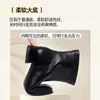 Moda Versátil de Outono e Inverno Botas Curtas Botas de Couro Macio para Mulheres Plus Veludo Salto Baixo Antiderrapante Botas Martin Retro para Mulheres