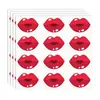 12 Pegatinas/Hoja Día de San Valentín Pegatinas de Labios Rojos Adecuadas para Tarjetas de Felicitación, Sobres, Regalos, Álbumes de Recortes, San Valentín en el Aula
