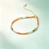 Nuevo brazalete de perlas estilo chino Dunhuang, cuentas de semillas de jadeíta, tobillera versátil multicolor estilo nacional de lujo ligero regalo