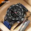 Reloj Digital Popular Sanda Versión Coreana Multifunción Doble Pantalla Luminoso Impermeable para Deportes de Montañismo al Aire Libre Reloj para Hombre