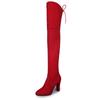 Deseje Aliexpress Botas de Inverno e Outono Tamanho Grande Acima do Joelho Salto Alto Bico Redondo Camurça Zíper Botas Femininas Tamanho 42 43 Aumenta a Altura e Emagrece