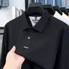 Camisa polo de algodón puro transfronteriza, nueva colección de otoño para hombre, de longitud media, camiseta de manga larga business casual, top para hombre, adecuada como camiseta interior