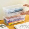 Caixa de Armazenamento Transparente para Material Escolar Grande Capacidade Porta Lápis Marcador Caneta Porta-Canetas de Mesa Bolsa para Lápis de Cor Lápis de Desenho
