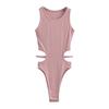 Estilo europeo y americano sexy hueco en la cintura chaleco de una pieza para mujer otoño nuevo chica hot ropa exterior top ajustado sin mangas
