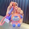 Chapado UV pegamento suave conejo obediente llavero llavero de estudiante colgante de bolsa máquina de muñecas suministro de regalo pequeño