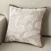 Almofada Jacquard de Veludo Estilo Vintage Cremoso para Sofá Sala de Estar Almofada de Costas Luxo Leve Retro Travesseiro de Cabeceira Pousada Folhas