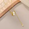 Colar Yiluyin de Prata Esterlina S925 Banhado a Ouro com Pingente de Cabacinha de Concha Branca, Auspicioso e de Sorte, Design da Moda Estilo Chinês para o Dia a Dia