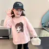 Camiseta básica de niña otoño 2026 nuevo top elegante para niños, prenda interior de cuello redondo para niños mayores, camiseta de manga larga de algodón puro