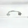 Pendientes de Estrella de Cinco Puntas Brillantes de Aleación de Titanio F-136 con Circonita en Forma de U G23 Titanio Nuevos Pendientes de Labio para Piercing Joyería