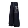 3316 Calle alta americana retro unisex alta gama original diseño estampado de patrón de color denim jeans holgados baggy para hombre
