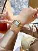 Temu Negocio Popular Cuadrado Aleación Cuarzo Reloj de Mujer Casual para Mujer Vida Impermeable Movimiento de Calidad Reloj