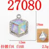 Novo Pingente de Pedra de Cristal Rosa Geométrico Simples Acessórios de Joia Pingente de Colar DIY Acessórios de Joia Prata