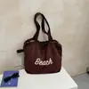Bolsa de Mano de Moda Ligera de Gran Capacidad Estilo Coreano para Mujer 2026 Estampado de Letras Bolso de Hombro Único para Viajes Cotidianos