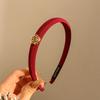 Diadema navideña con camelia roja y atmósfera de buena suerte para año nuevo, diadema de alta gama para mujer con fragancia pequeña de rosa Sense, cueva para el cabello