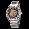 SHENHUA SHENHUA reloj de hombre de moda personalizado de cuero genuino hueco automático mecánico SHENHUA entrega de una sola pieza