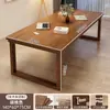 Escritorio de Madera Maciza para Sala de Estar, Escritorio Largo Grande, Mesa de Lectura y Estudio, Banco de Trabajo Doble para Computadora en Casa, Mesa Larga