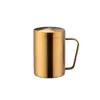 Taza de Acero Inoxidable 304 para el Hogar de Doble Pared con Tapa Taza de Té con Asa Taza de Café Taza para Beber de Oficina