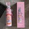 Taza Térmica Infantil Stitch de Acero Inoxidable 316 Portátil Doble Uso con Tapa de Botón y Popote para Niños para Ir a la Escuela Taza de Agua Especial