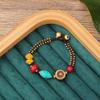 Nova Pulseira de Pedra Natural Estilo Étnico Xizang Pulseira Trançada Série de Contas do Nepal Personalidade Simples Retrô para Homens e Mulheres