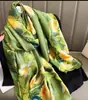 Novo Lenço Protetor Solar de Verão Feminino Li Brocado Cetim Estampado Xale Longo Decoração Externa Lenço de Mãe Toalha de Praia