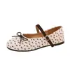 Zapatos Mary Jane con Lazo Fairy Spring and Autumn 2026 Planos Franceses Cuadrados de Gamuza para Mujer