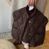 Ropa infantil coreana, chalecos de otoño e invierno para niños y niñas, acolchados y cálidos, chalecos exteriores elegantes y sencillos para bebés