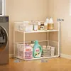 Estantería de Almacenamiento para Baño, Carrito de Balcón de Pie Junto a la Lavadora, Carrito Móvil para Guardar Artículos de Baño, Estantería de Múltiples Niveles para Detergente de Lavandería