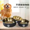 Directo de Fábrica Mascota doble capa acero inoxidable cuenco gato cuenco perro antideslizante resistente a caídas comedero anti-golpes cuenco comida perro al por mayor