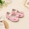 Sapatos Mary Jane Femininos com Laço Sapatos de Daminha de Honra Desempenho em Banquete Sapatos Infantis Velcro Solado Macio Antiderrapante Sapatos Individuais de Princesa