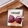 Grampo de Cabelo Infantil de Algodão Escuro Leopard Print Laço para Outono Inicial Meninas Franja Rabo de Cavalo Elástico Laço Bico de Pato