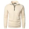 Nueva Sudadera Casual con Cuello para Hombre Sudadera Pulóver de Color Sólido de Moda para Hombre
