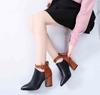 Botas Martin de comercio exterior para mujer, otoño 2018, nuevas botas cortas coreanas de tacón grueso y puntiagudo con cremallera y tacón alto, zapatos de moda para mujer